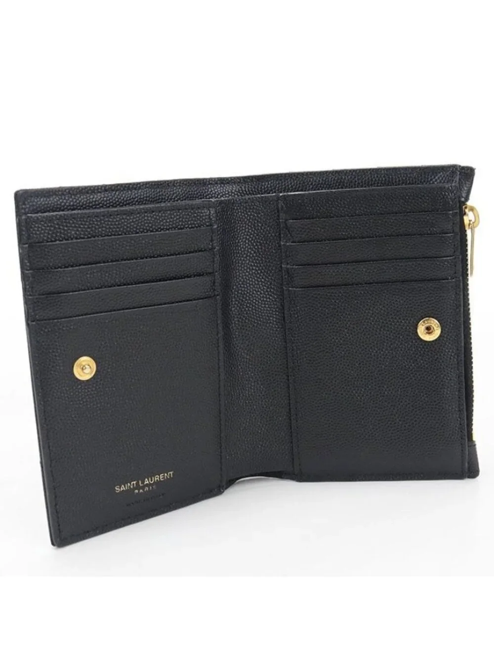 Saint Laurent Zip Wallet Monogram Bifold Calfskin